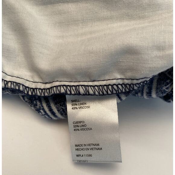 NWT Original Weatherproof Vintage Shorts XL Washable Linen Blue White Aztec - Picture 6 of 6